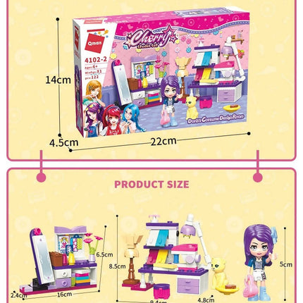 Doris’s Costume Design Room Building Set Toys for Girls 6+ (122 Pieces) (Multicolor)