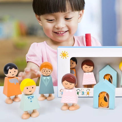 Wooden Happy family Blocks - EKT2084