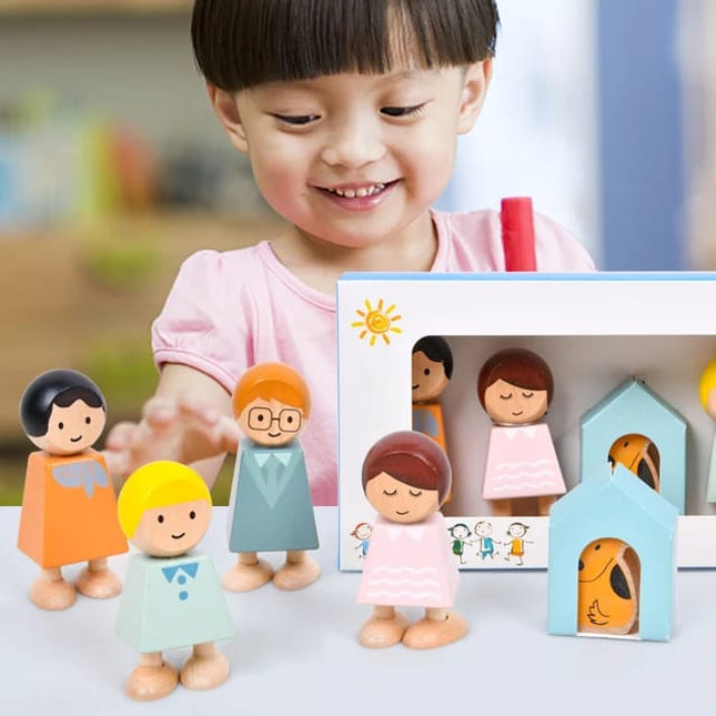 Wooden Happy family Blocks - EKT2084