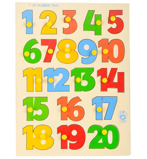 1-20 Number Shape Tray (With Knobs)