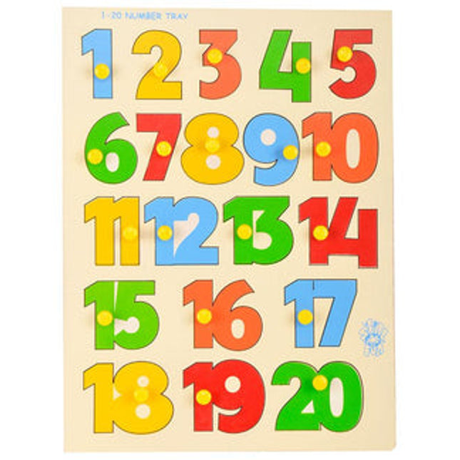 1-20 Number Shape Tray (With Knobs)