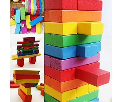 -Wooden Jenga Blocks - Color - EKT0625