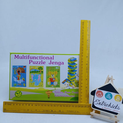 Wooden Toy - Multi Functional Animal Puzzle - Jenga Blocks - EKT1079