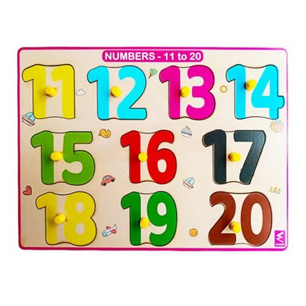 Numbers 11-20 Peg Board Puzzle with counting inside tray - EKW0157