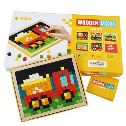 Extrokids Wooden Mosaics PIXEL 400PC Vechicle Pixel Toys for Kids, Educational Pix Art for Kids and Adults - EKT1654