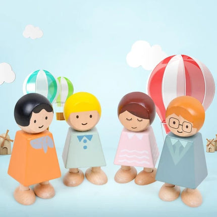 Wooden Happy family Blocks - EKT2084