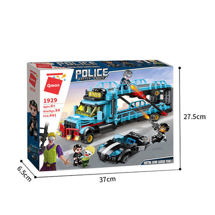 Police Battle Hunting Down Carrier Vehicle Building Set (441 Pieces) (Multicolor)