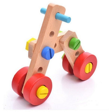 Extrokids Wooden Bright Colourful Nut Assembly Mechanix Building Blocks Educational Learning Toy -