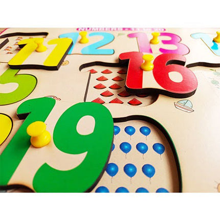 Numbers 11-20 Peg Board Puzzle with counting inside tray - EKW0157