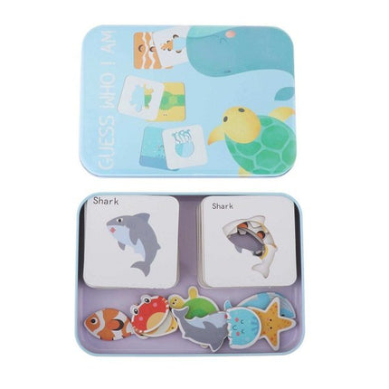 Extrokids Kids Learning Flash Cards Sea Animal Toy Puzzle Shape Maching Card - EKT1959