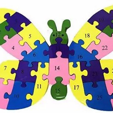 Wooden alphabet and number Chunky Jigsaw puzzles - Butterfly - EKT2253