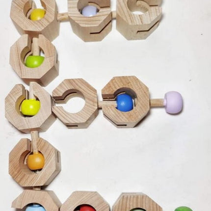 Extrokids 12 Pc Wooden Connectable Chain Educational and Learning Toys - EKT1686