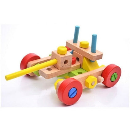 Extrokids Wooden Bright Colourful Nut Assembly Mechanix Building Blocks Educational Learning Toy -