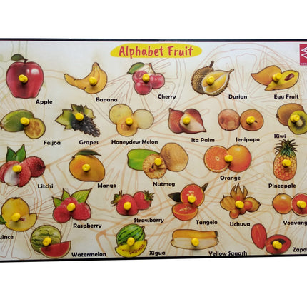 Extrokids Wooden Fruit Learning Educational Knob Tray - EKW0033