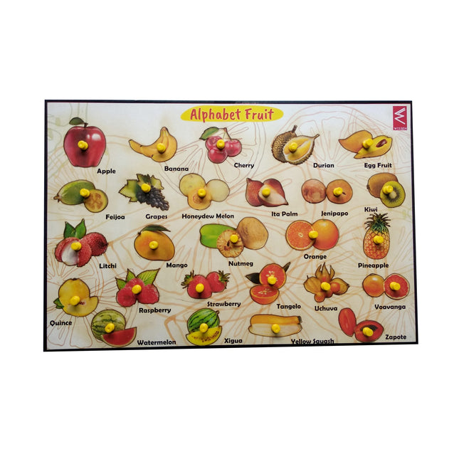 Extrokids Wooden Fruit Learning Educational Knob Tray - EKW0033