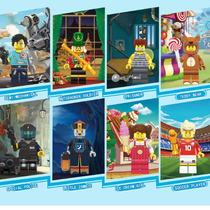 Mini-figures Collection Pack of 8 | For 6+ Age (Multicolor)