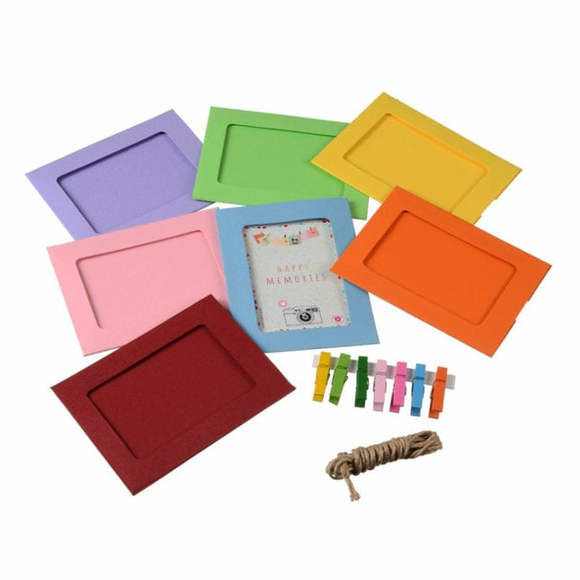 Extrokids 6 pcs of Small Hanging Photo Frame Kit with Wooden Clips - EKC1790
