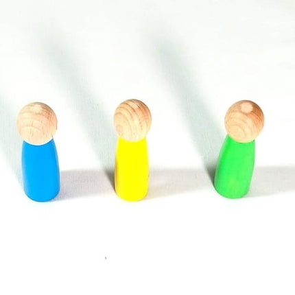 Extrokids wooden Color Peg dolls Green , Yellow , Blue - 3 in 1 - EKT1926