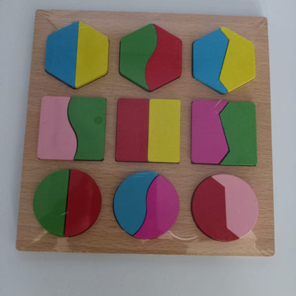 Extrokids Wooden Geometric Shapes Puzzle Toy - EKT2008
