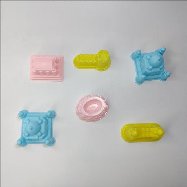 6 in 1 plastic Moulds for kinetic sand and clay . - EKT2020