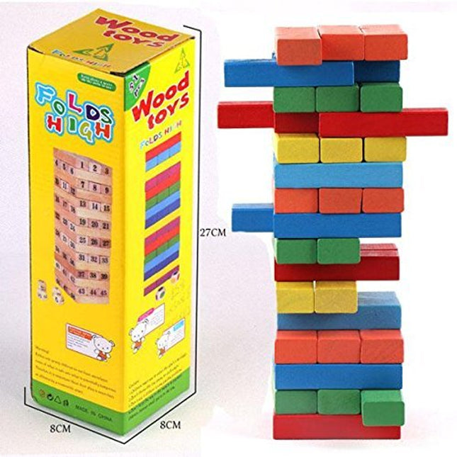 -Wooden Jenga Blocks - Color - EKT0625
