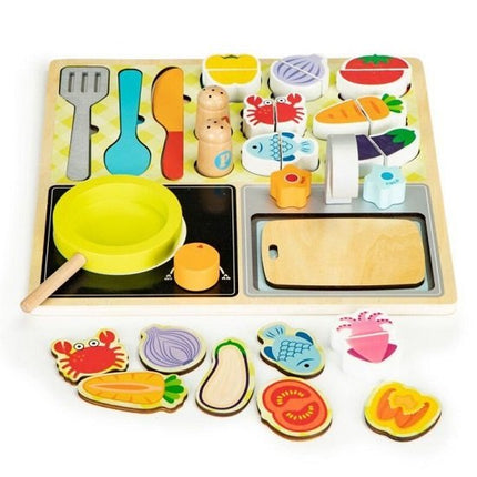 Extrokids Wooden kitchen set for children, mini kitchen, play kitchen - EKT1988