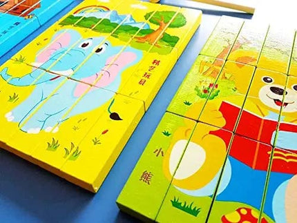 Wooden Toy - Multi Functional Animal Puzzle - Jenga Blocks - EKT1079