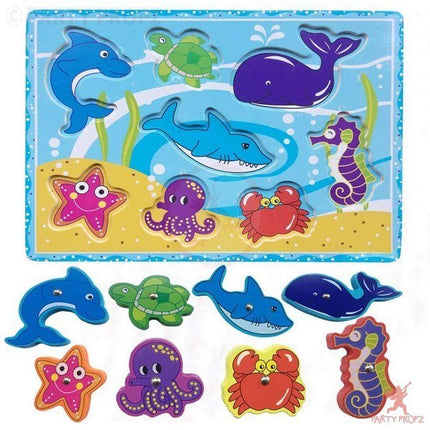 Extrokids Wooden Sea Animal Magnetic Fishing Game Toy for Learning - EK1652
