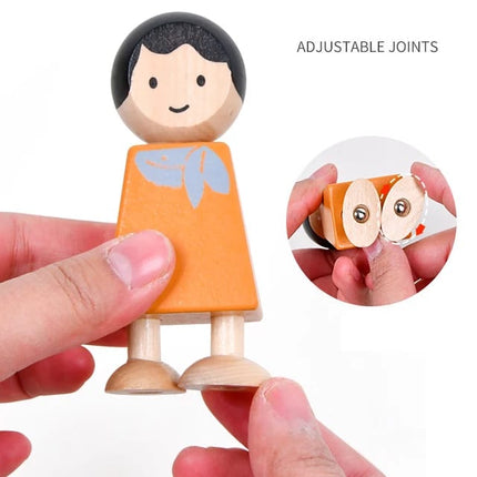 Wooden Happy family Blocks - EKT2084