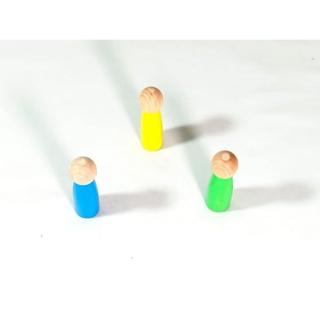 Extrokids wooden Color Peg dolls Green , Yellow , Blue - 3 in 1 - EKT1926