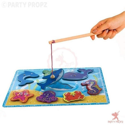 Extrokids Wooden Sea Animal Magnetic Fishing Game Toy for Learning - EK1652