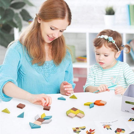 Extrokids Wooden Geometry Block Game Toy Mosaic - EKT1896F