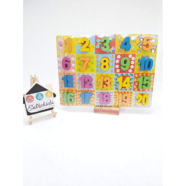 Wooden Chunky Number - Coloful Board - EKT0633