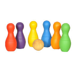 Thasvi Wooden Rainbow Bowling Set