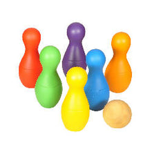 Load image into Gallery viewer, Thasvi Wooden Rainbow Bowling Set
