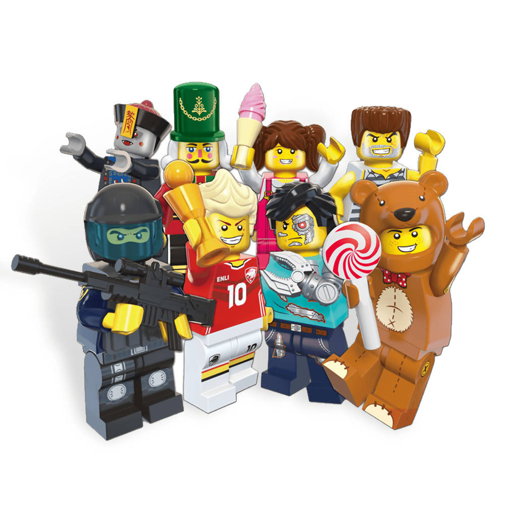 Mini-figures Collection Pack of 8 | For 6+ Age (Multicolor)