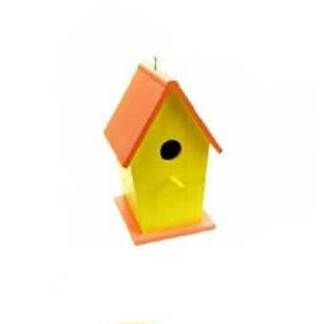 WOODEN PINK BIRD HOUSE-SMALL