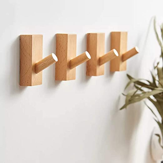 WOODEN HANGER-NATURAL FINISH (4 PEGS)
