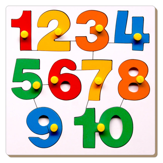 NUMBER INSET TRAY PUZZLE-1 TO 10 WITH KNOB