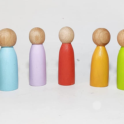 Extrokids 6 pcs Rainbow Peg Dolls Set EKT1489
