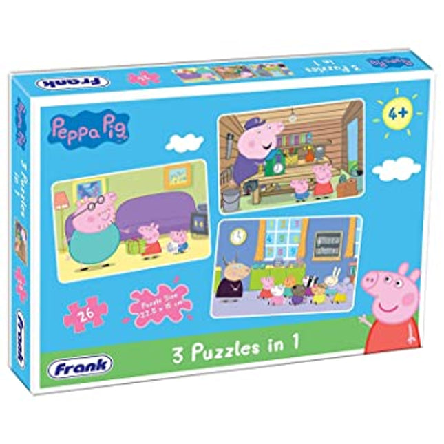 PEPPA PIG - 3 IN 1 (26 PCS) PUZZLES