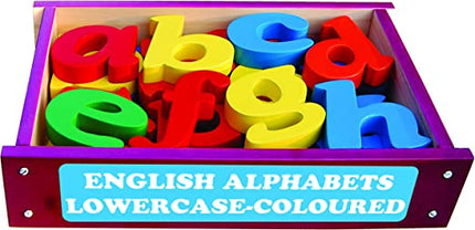 ENG. ALPHABETS LOWERCASE-COLOURED IN WOODEN BOX