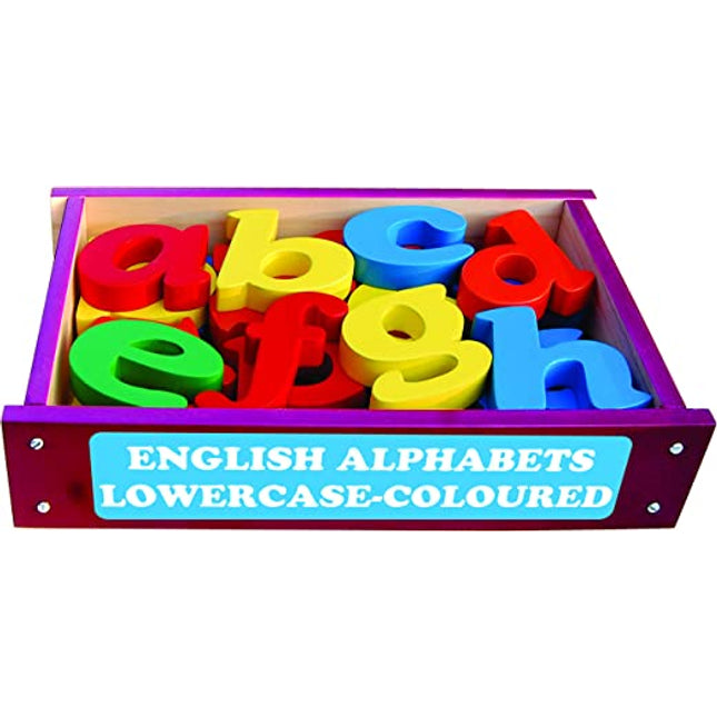 ENG. ALPHABETS LOWERCASE-COLOURED IN WOODEN BOX