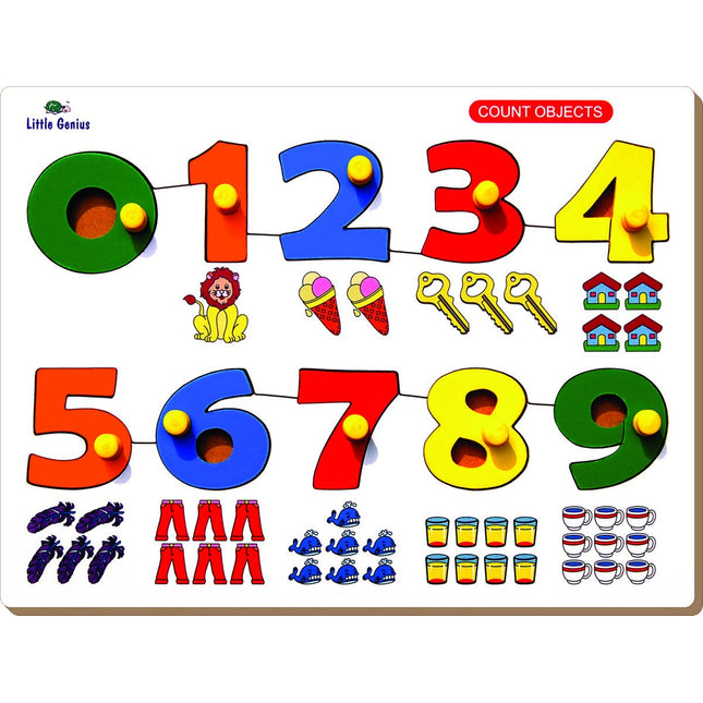 NUMBER MATCH OBJECT PUZZLE 0 TO 9 WITH KNOB