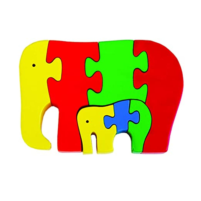 ELEPHANT-COLOURED (7 PCS. JIGSAW PUZZLE) NATURAL
