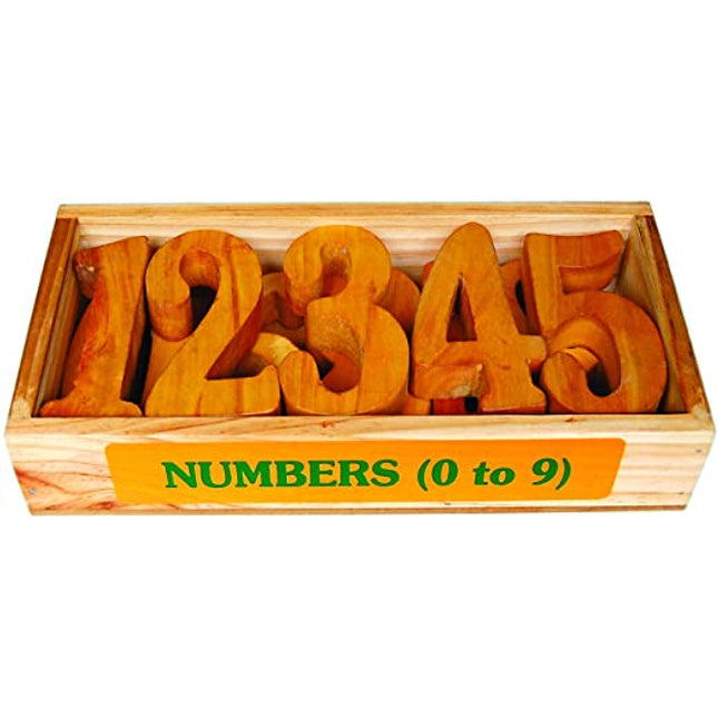 NUMBERS (0-9) IN WOODEN BOX