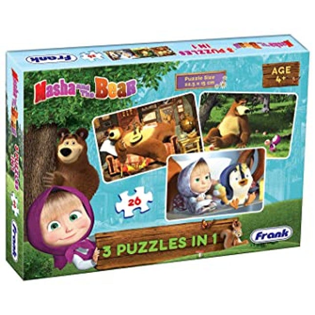 MASHA AND THE BEAR - 3 IN 1 (26 PCS) PUZZLES