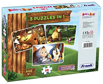 MASHA AND THE BEAR - 3 IN 1 (26 PCS) PUZZLES
