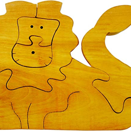LION-COLOURED (5 PCS. JIGSAW PUZZLE) NATURAL FINISH