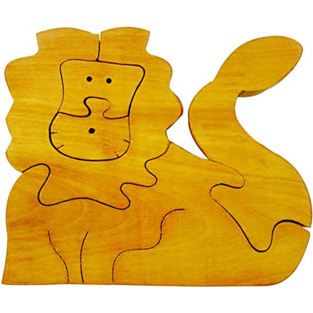 LION-COLOURED (5 PCS. JIGSAW PUZZLE) NATURAL FINISH